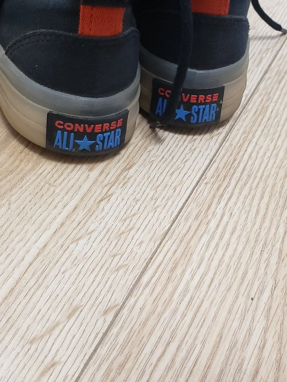 Converse Kids Black High-Top Sneakers with Blue Lining